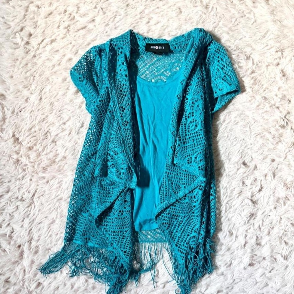 Fringe Colorful Boho Western Country Cowgirl Attached Tank Cardigan Girls S